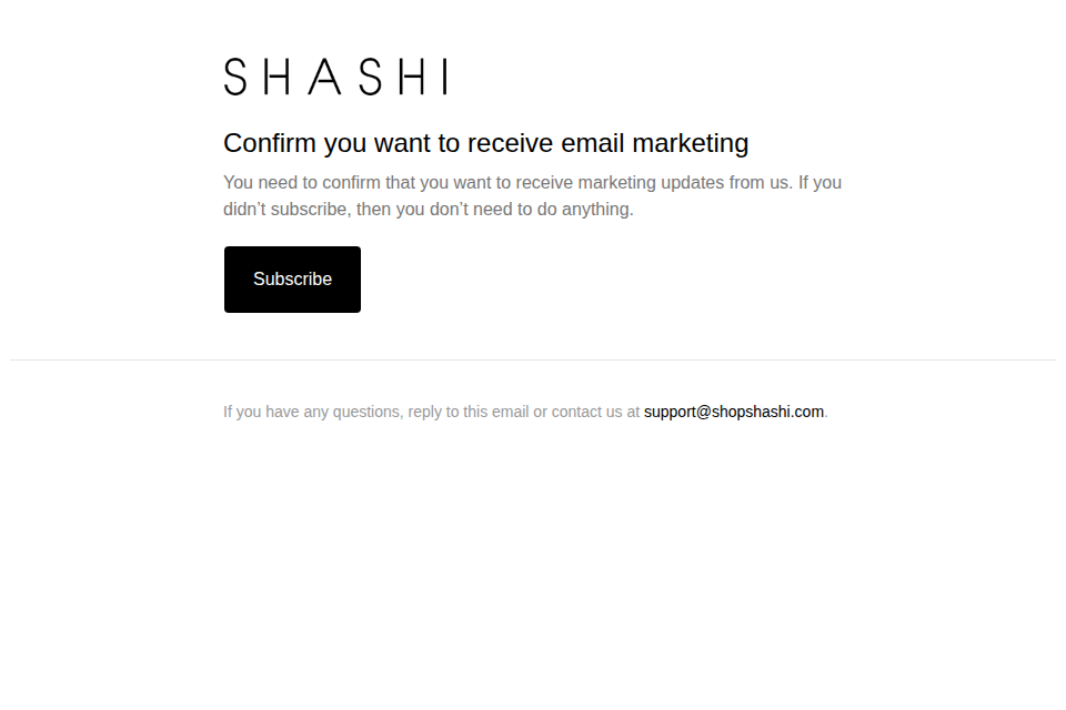 Confirm you want to receive email marketing
