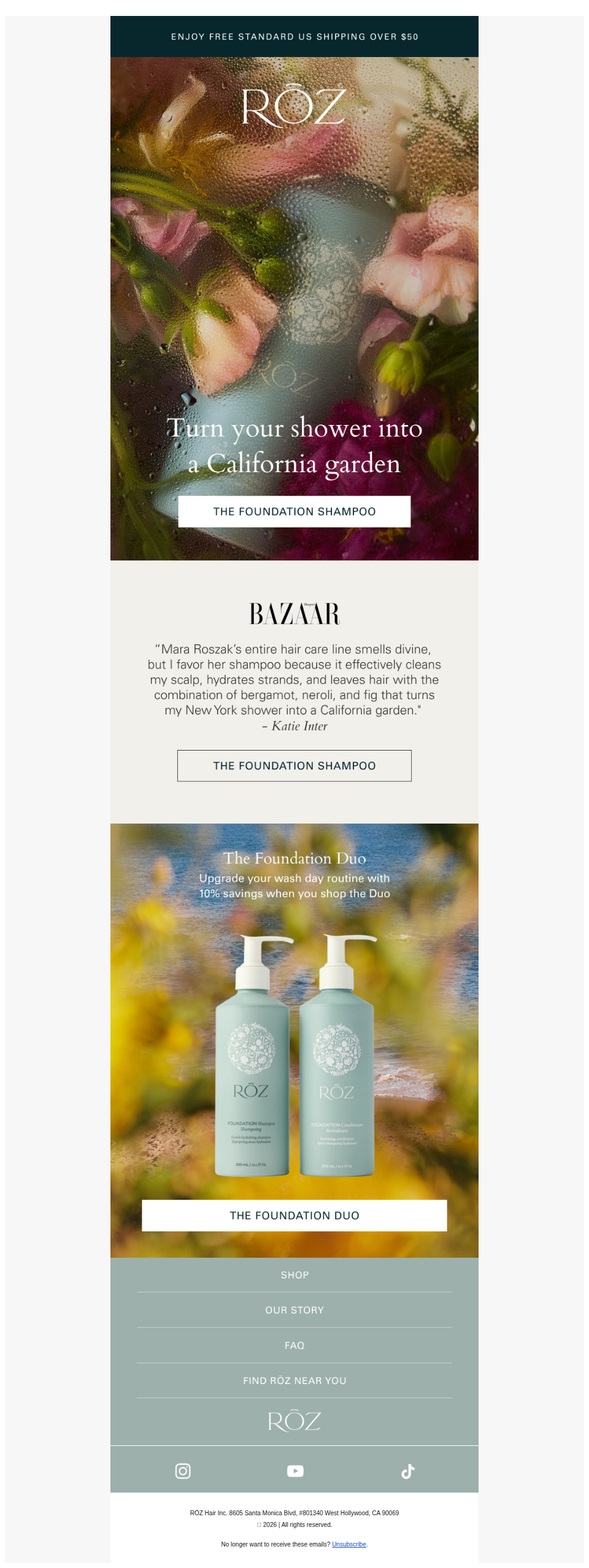 Turn your shower into a California garden