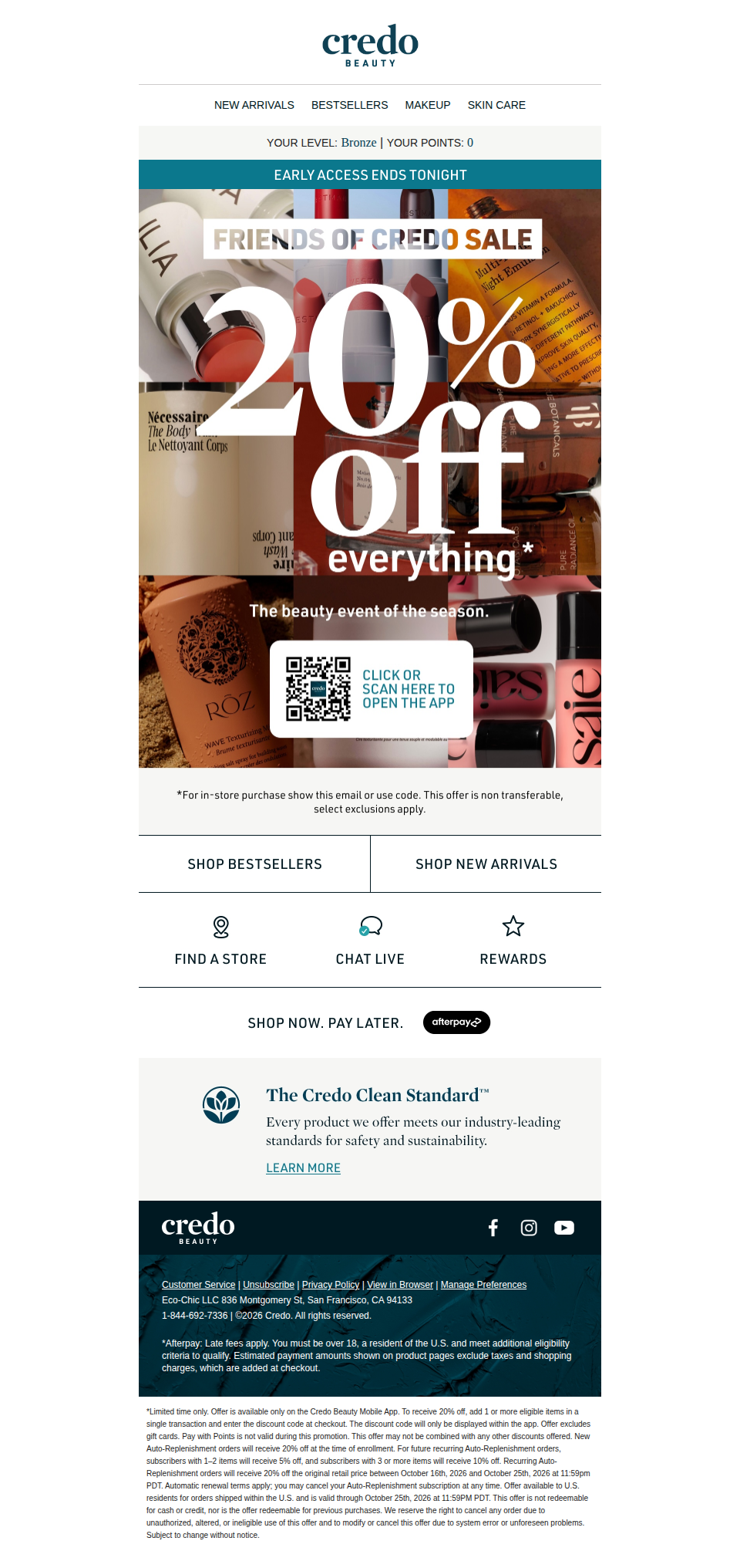 20% off—early access ends tonight