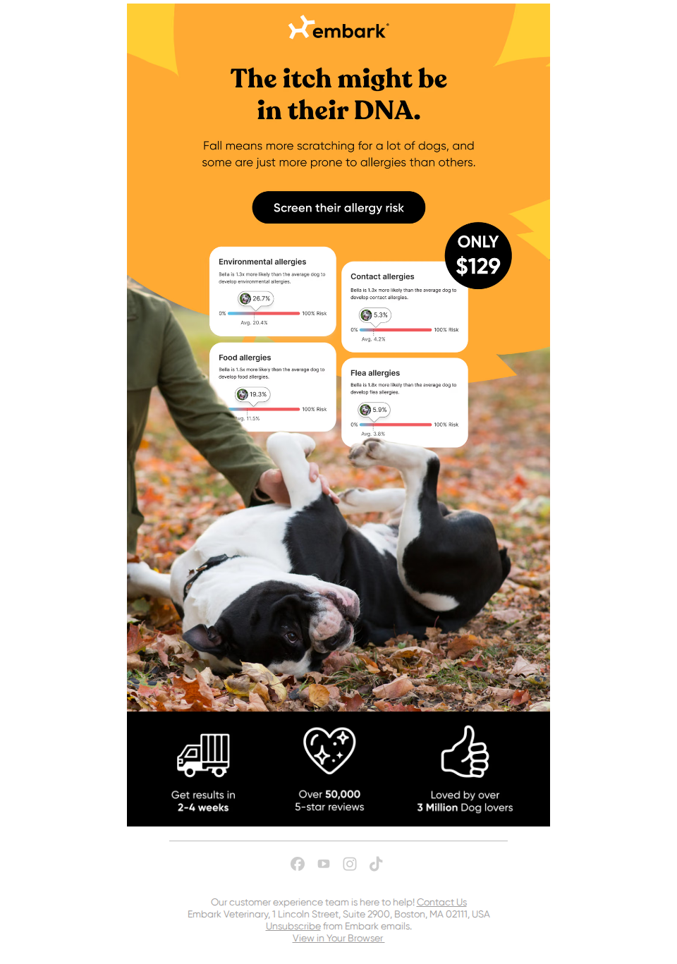 Discover their Allergy Risk Scores, only $129