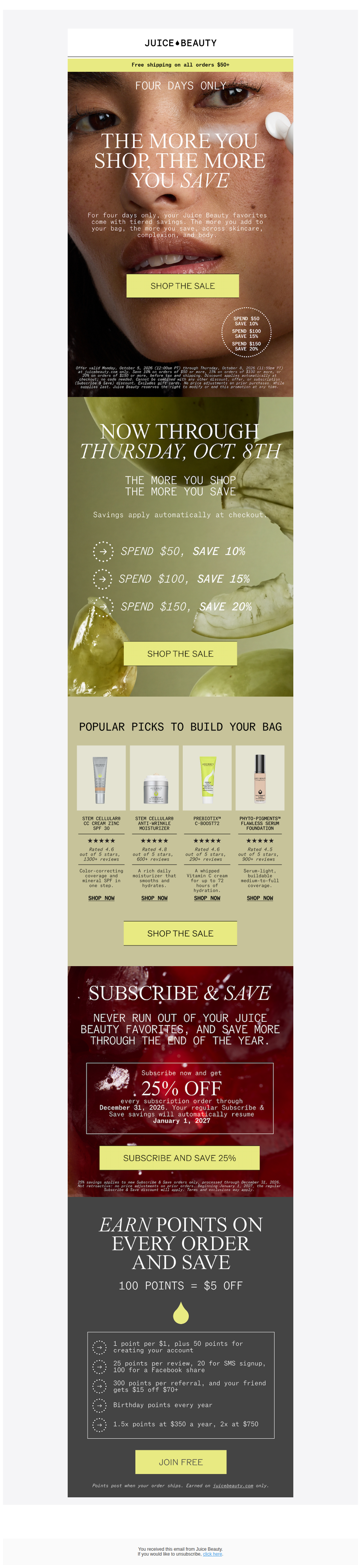 The more you shop, the more you save. Up to 20% off.