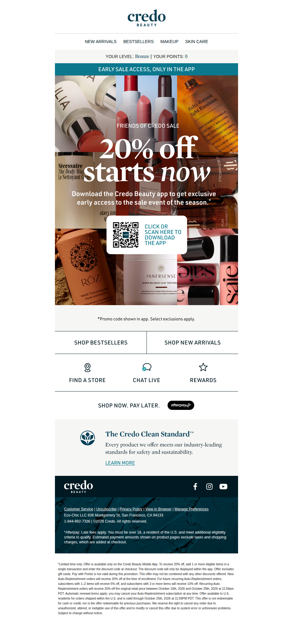 20% off—only on The Credo Beauty app