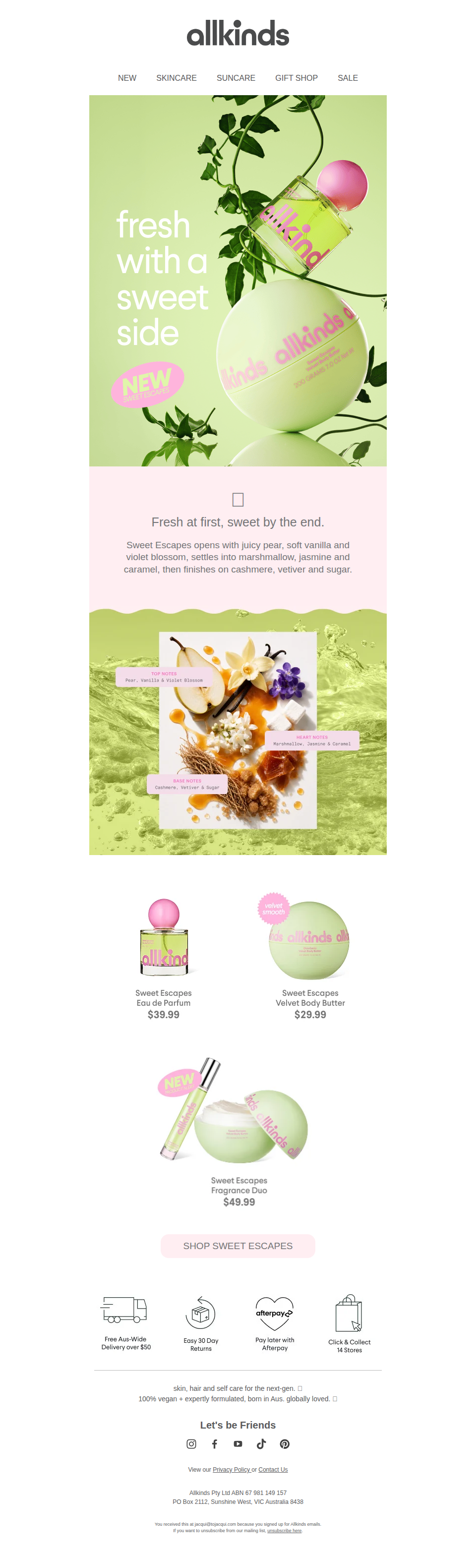 Meet our new fragrance: Sweet Escapes