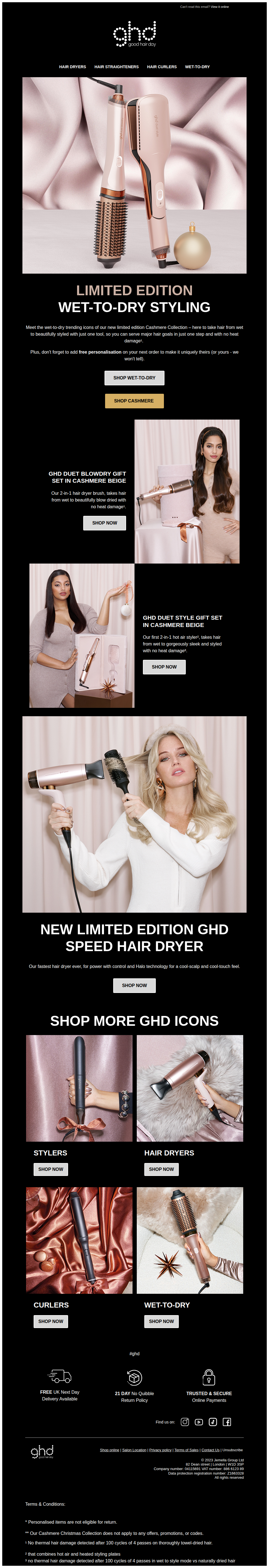 New & limited: Meet the Wet-to-Dry ghd tools 🖤