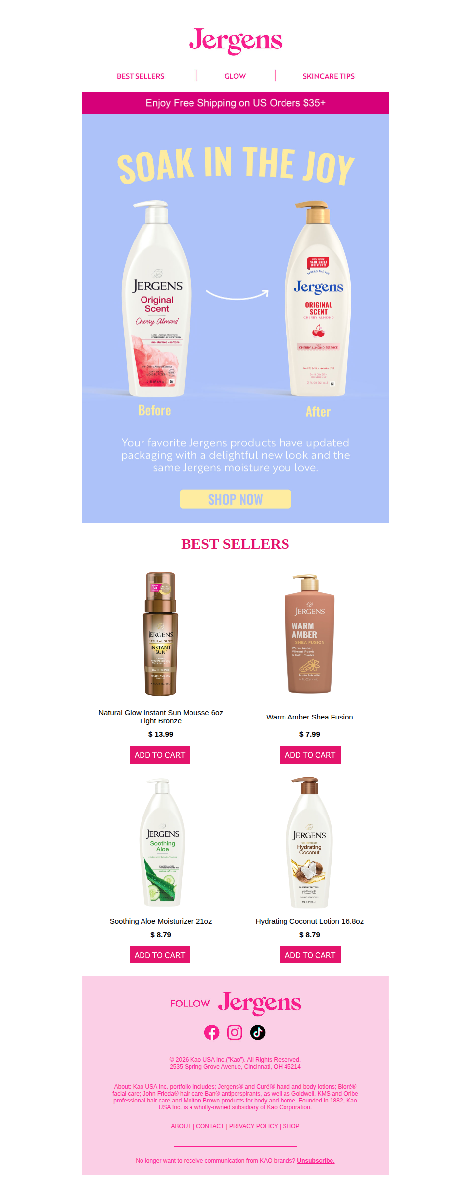 New look. Same skin-loving moisture.