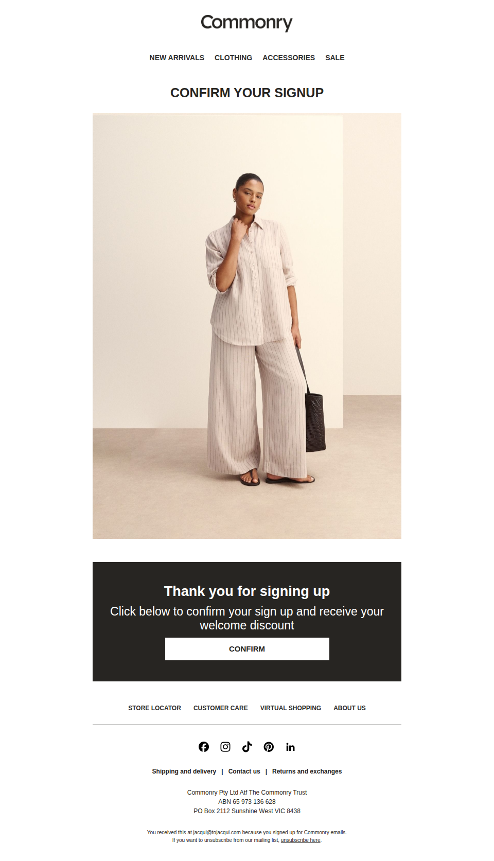 Don't forget: Confirm your signup