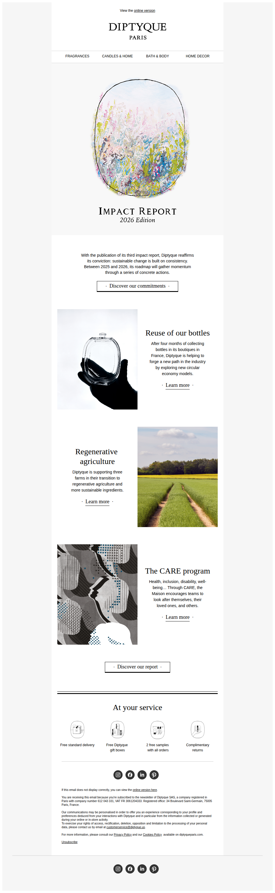 ​​​Diptyque is committed to the future and taking action