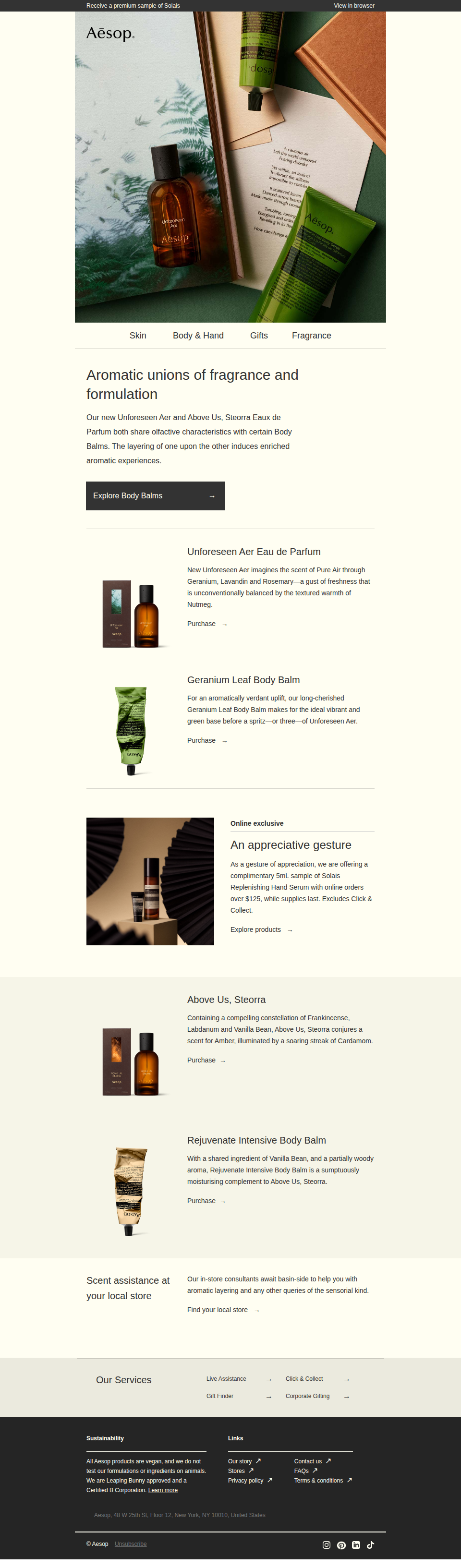 Eau de Parfum and Body Balm pairings