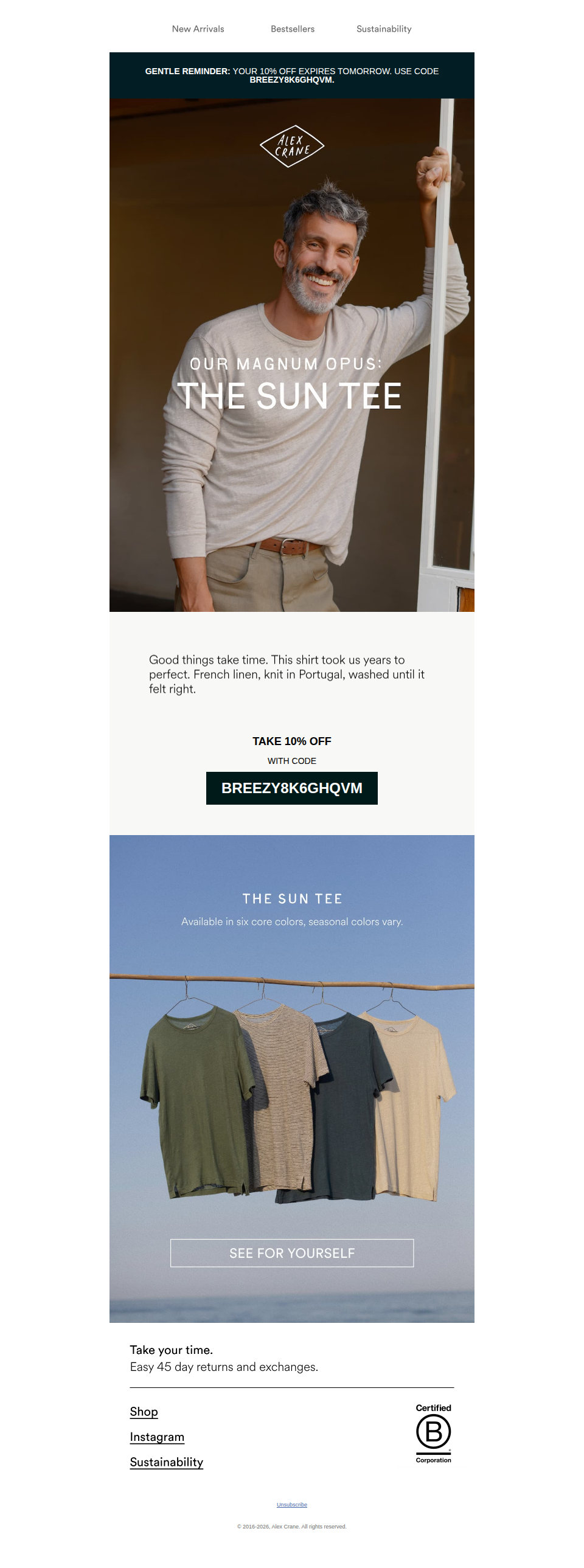 10% off ends tomorrow