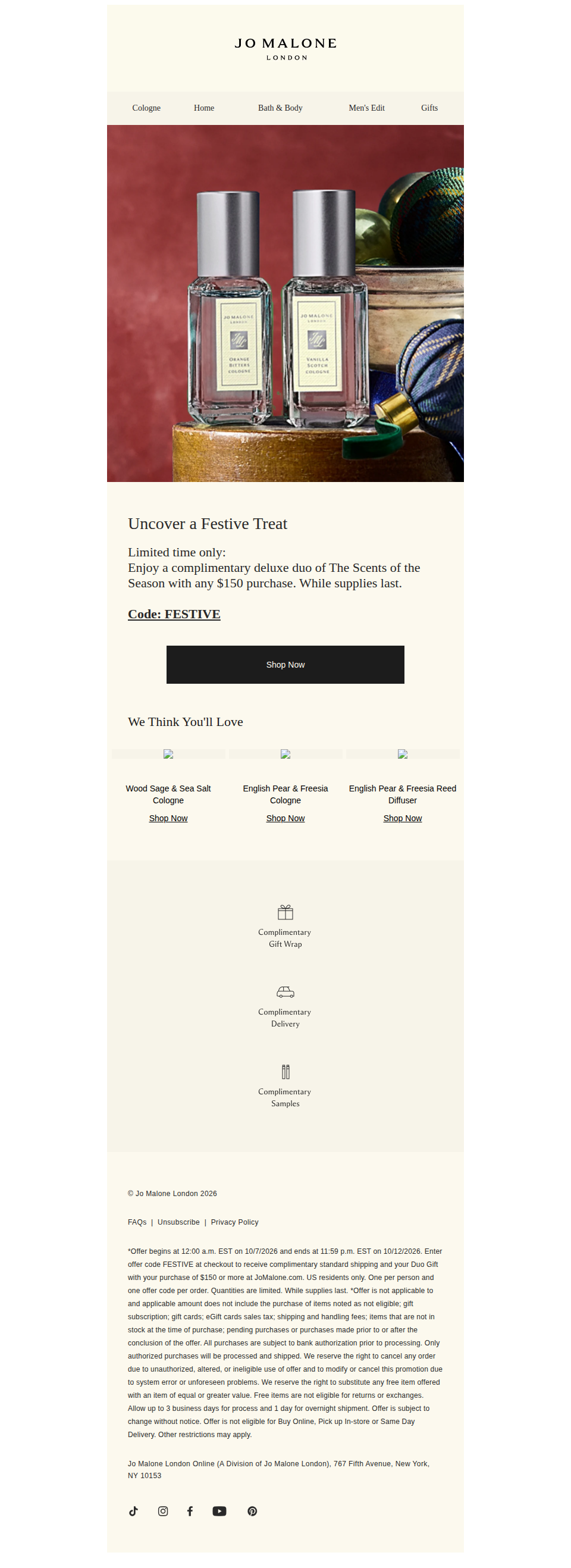 Enjoy a complimentary festive duo