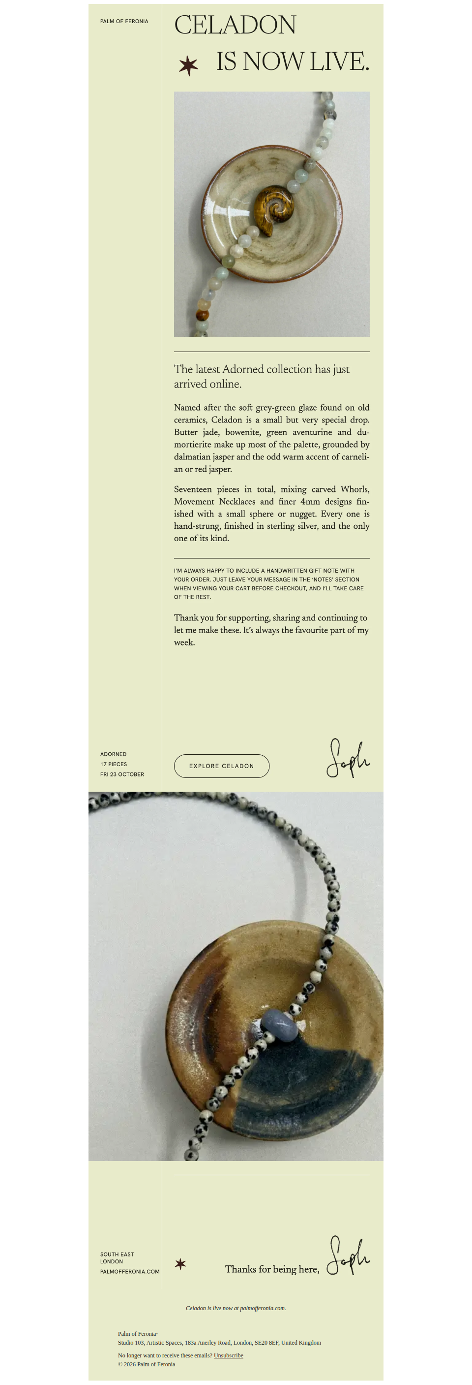 New in Adorned | Now live: Celadon 🌀