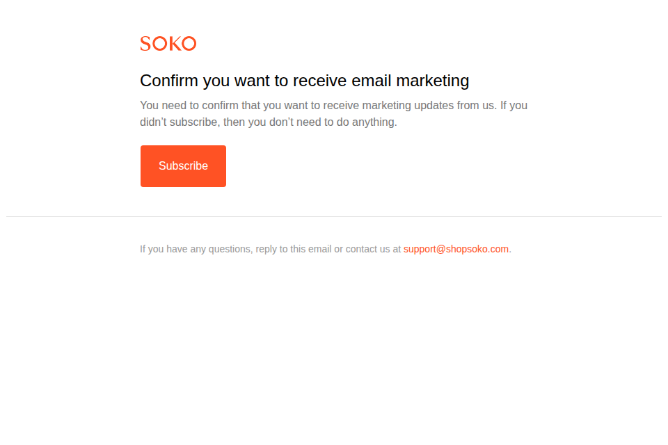 Confirm you want to receive email marketing