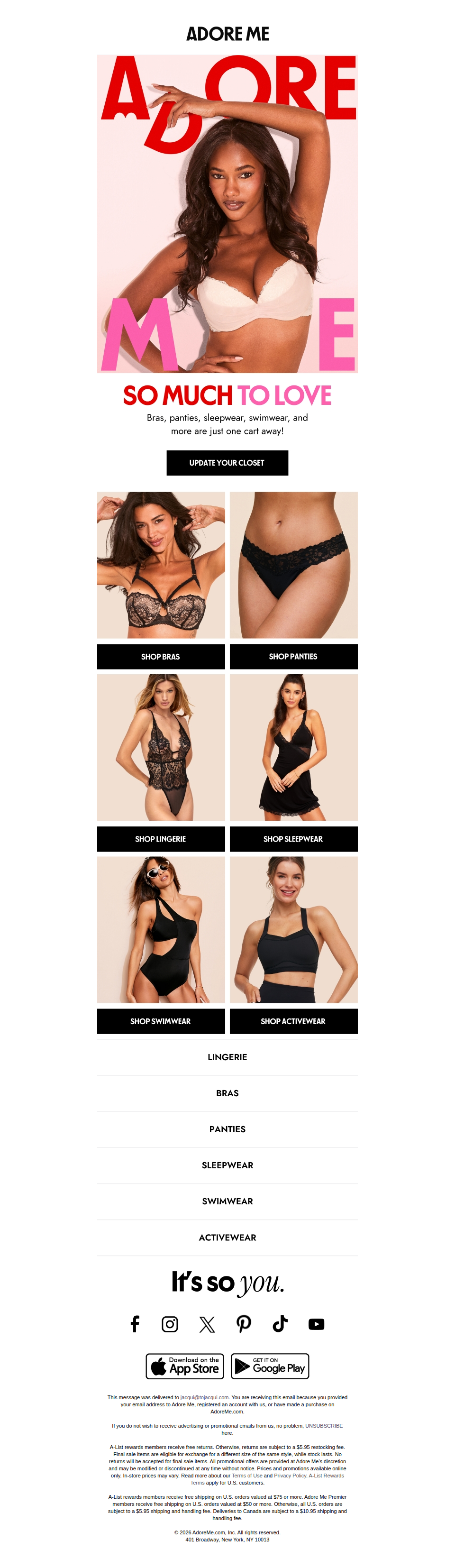 Inside: Your Favorite Bras, Panties, Swimwear, and More