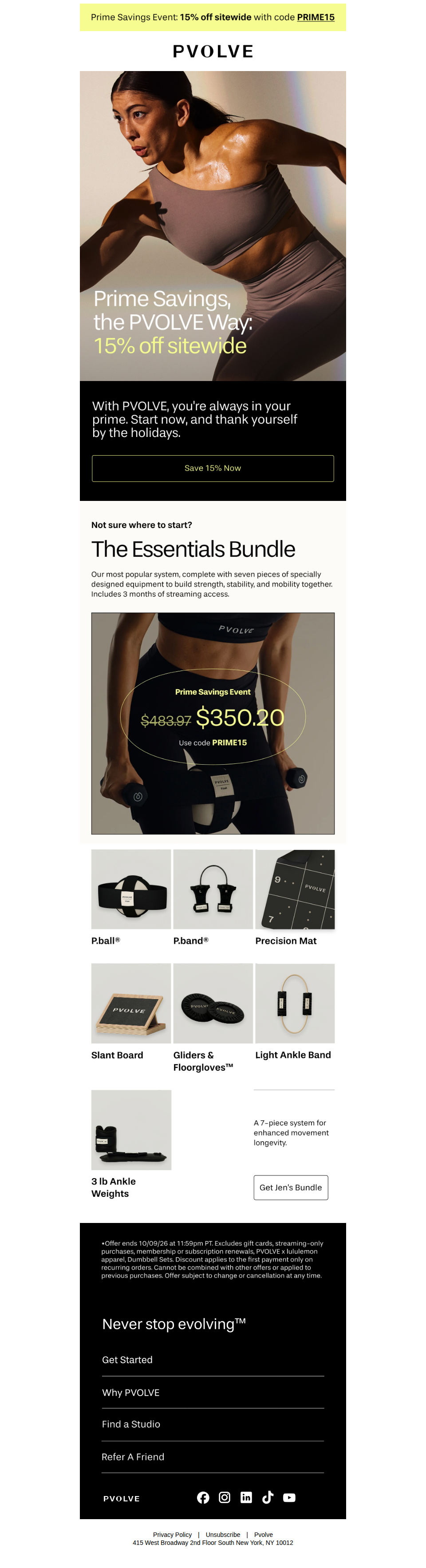 Prime time: 15% off