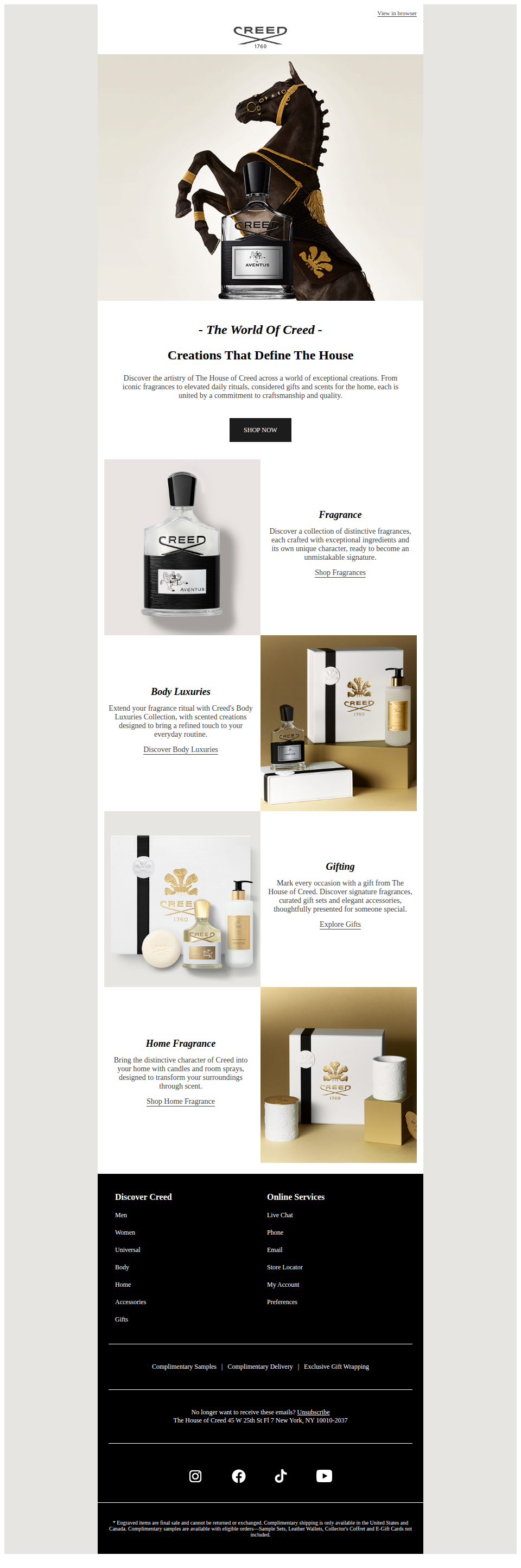 Experience More From The House Of Creed