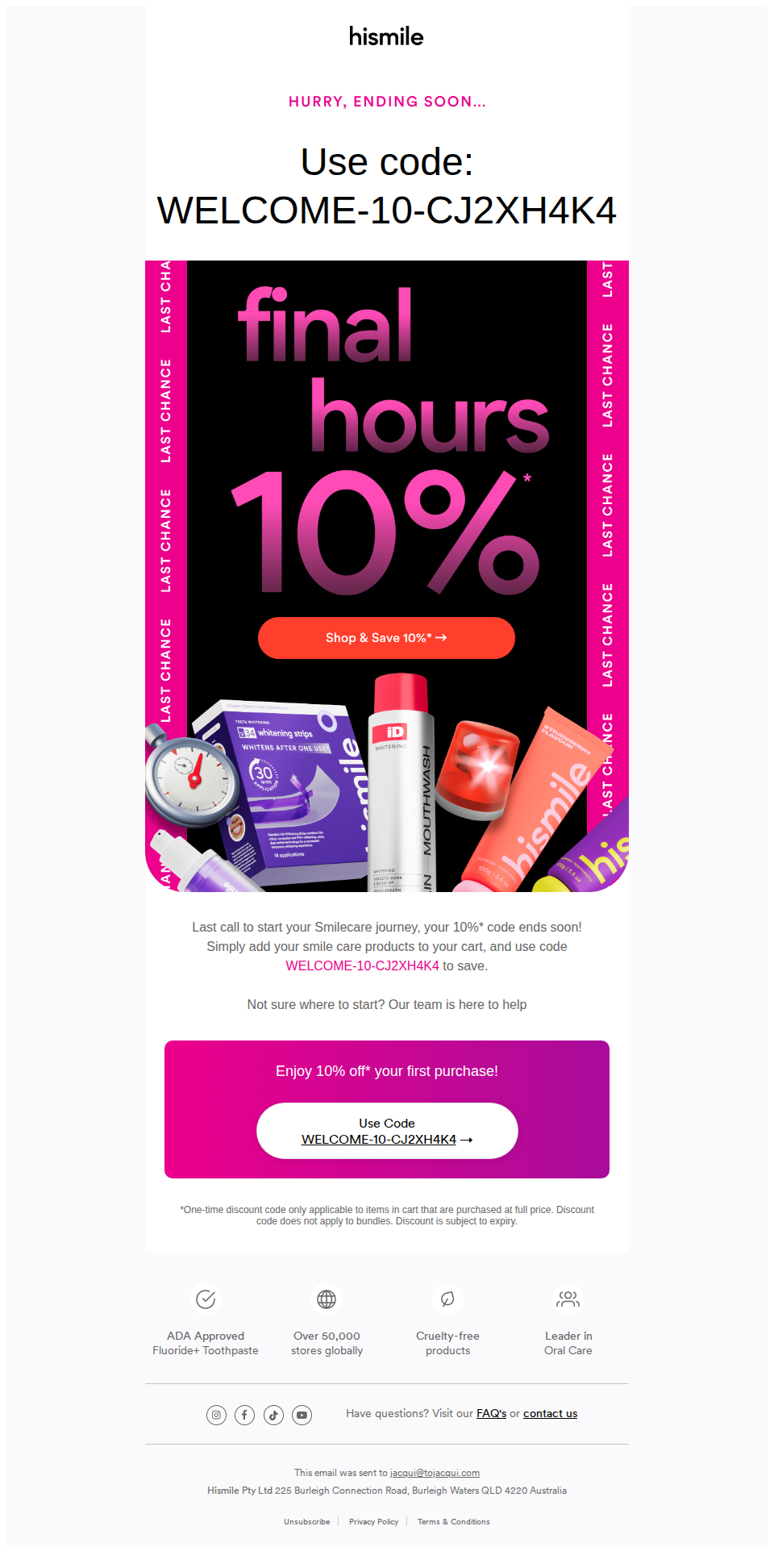 Last chance to save 10%* ⏰
