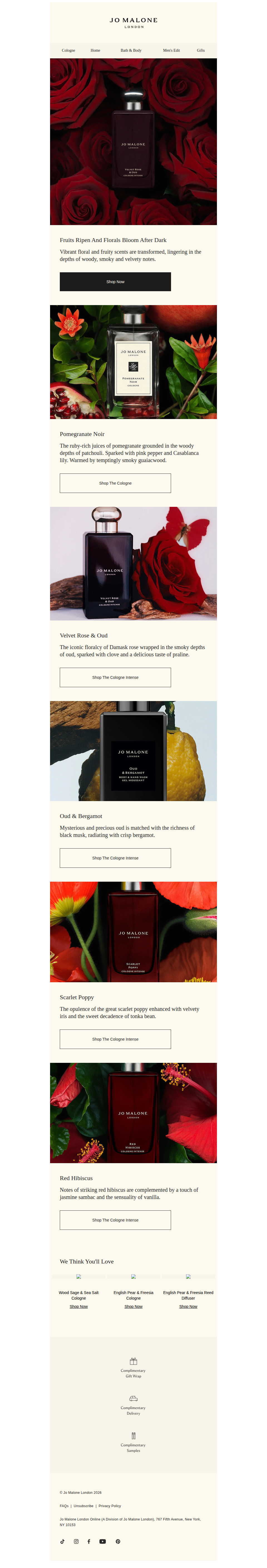 Vibrant floral and fruity scents go dark