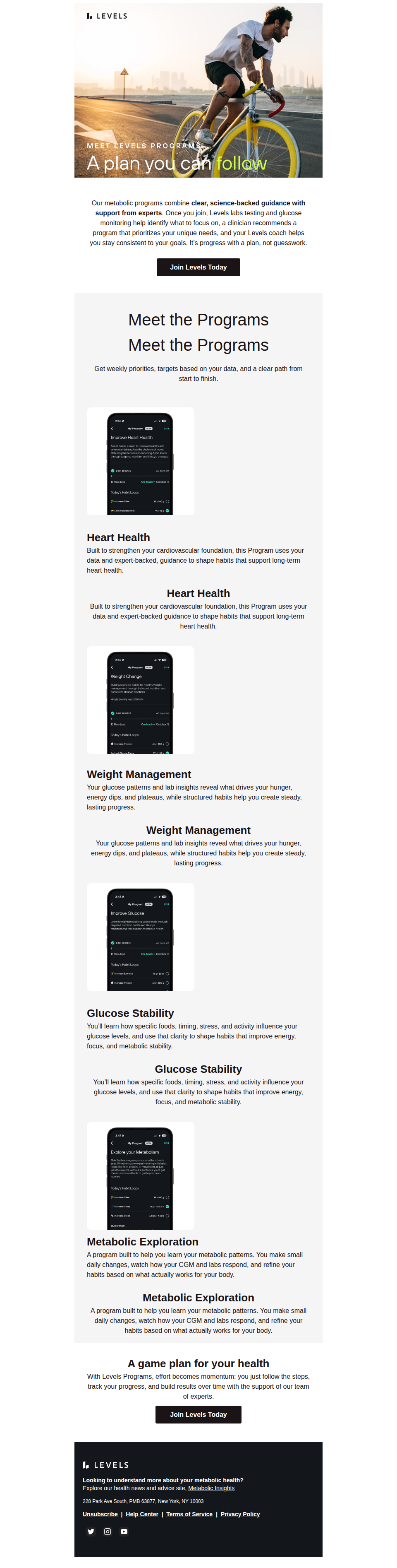 Find the right Levels Program for you