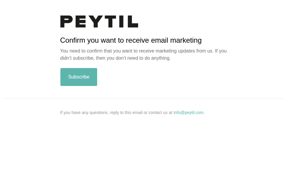 Confirm you want to receive email marketing