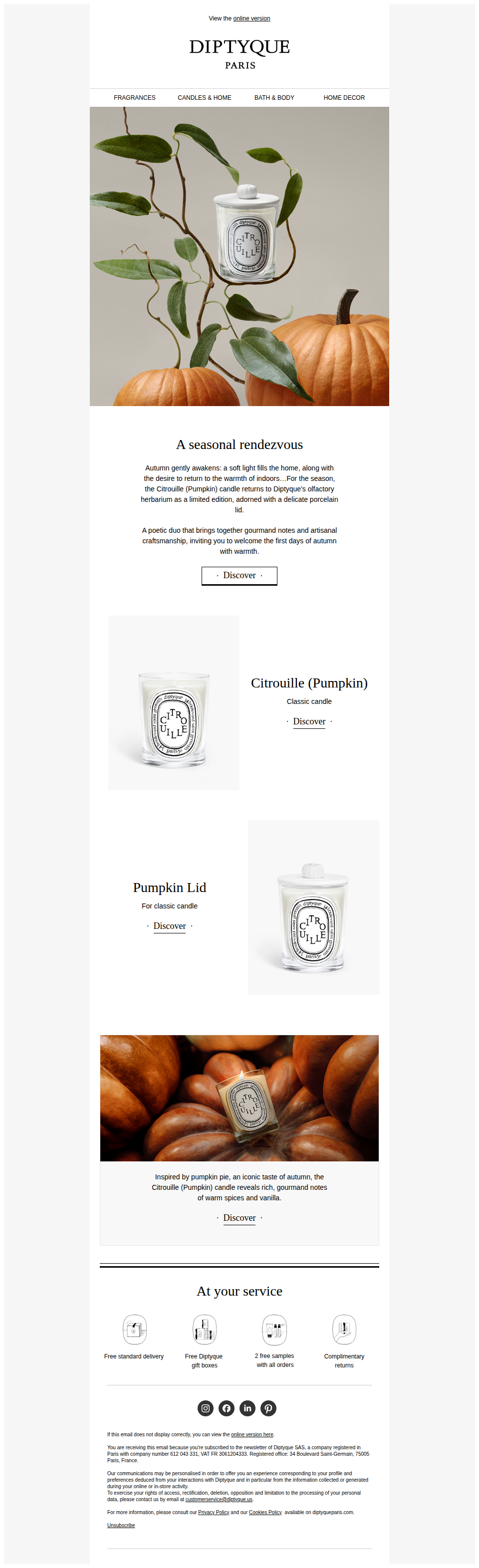 New: Citrouille (Pumpkin), the emblematic candle of autumn