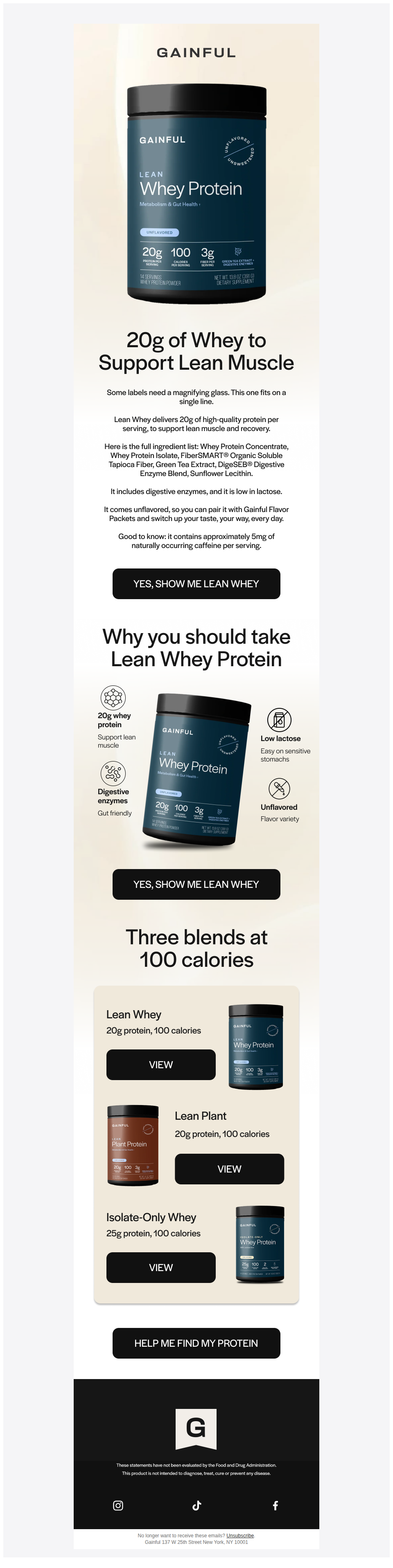 More protein. Less of the extras.