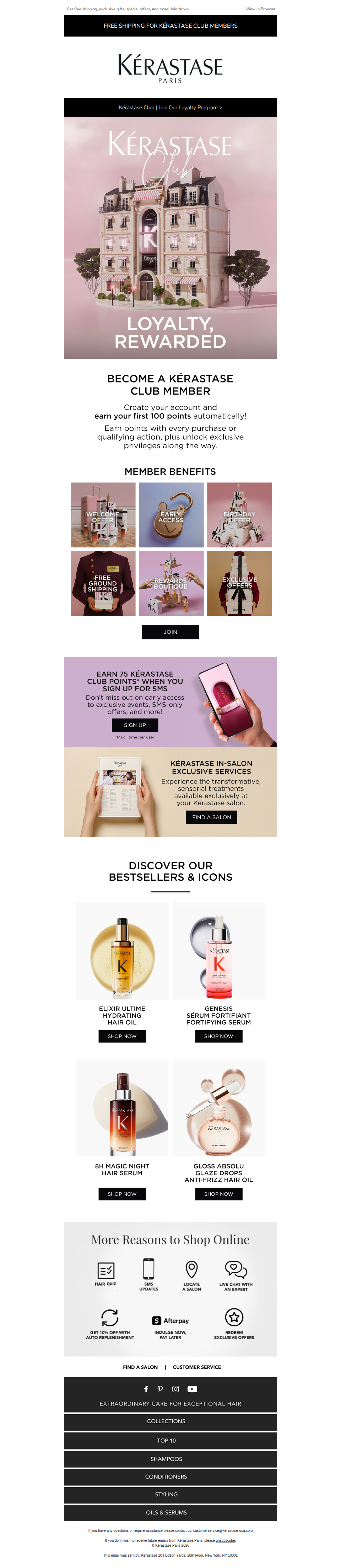 Kick off your Kérastase Club journey with 100 points