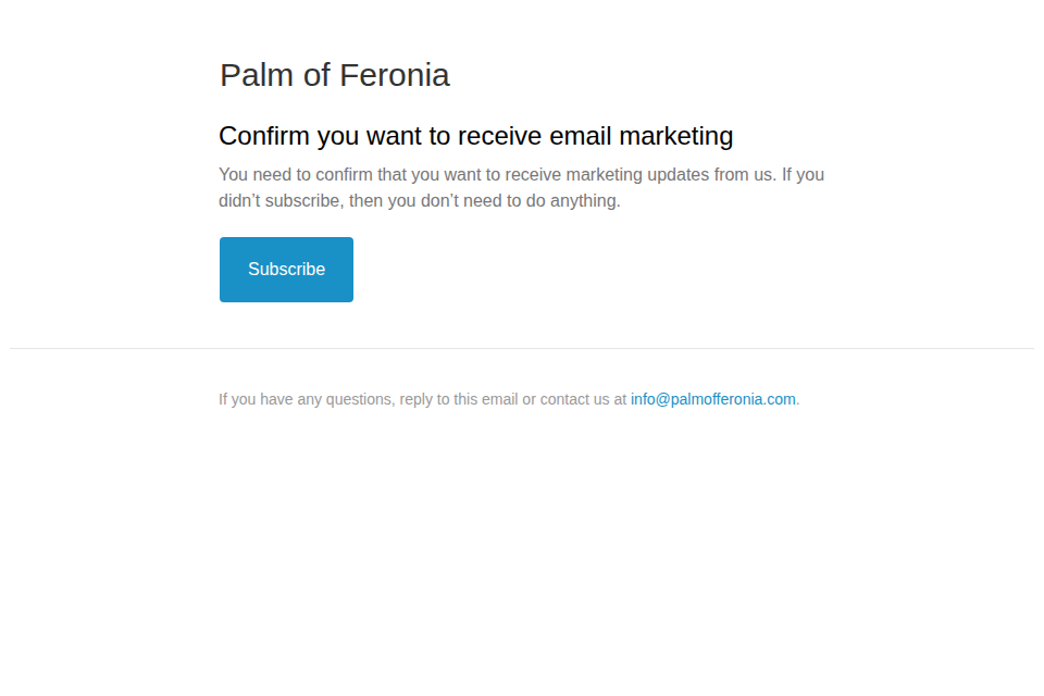 Confirm you want to receive email marketing