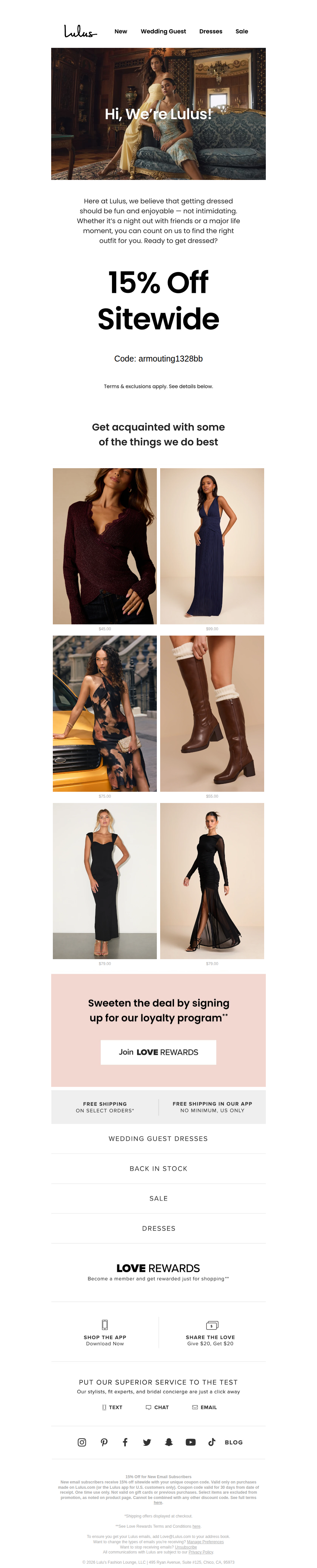 You're In! 15% Off Sitewide Inside!
