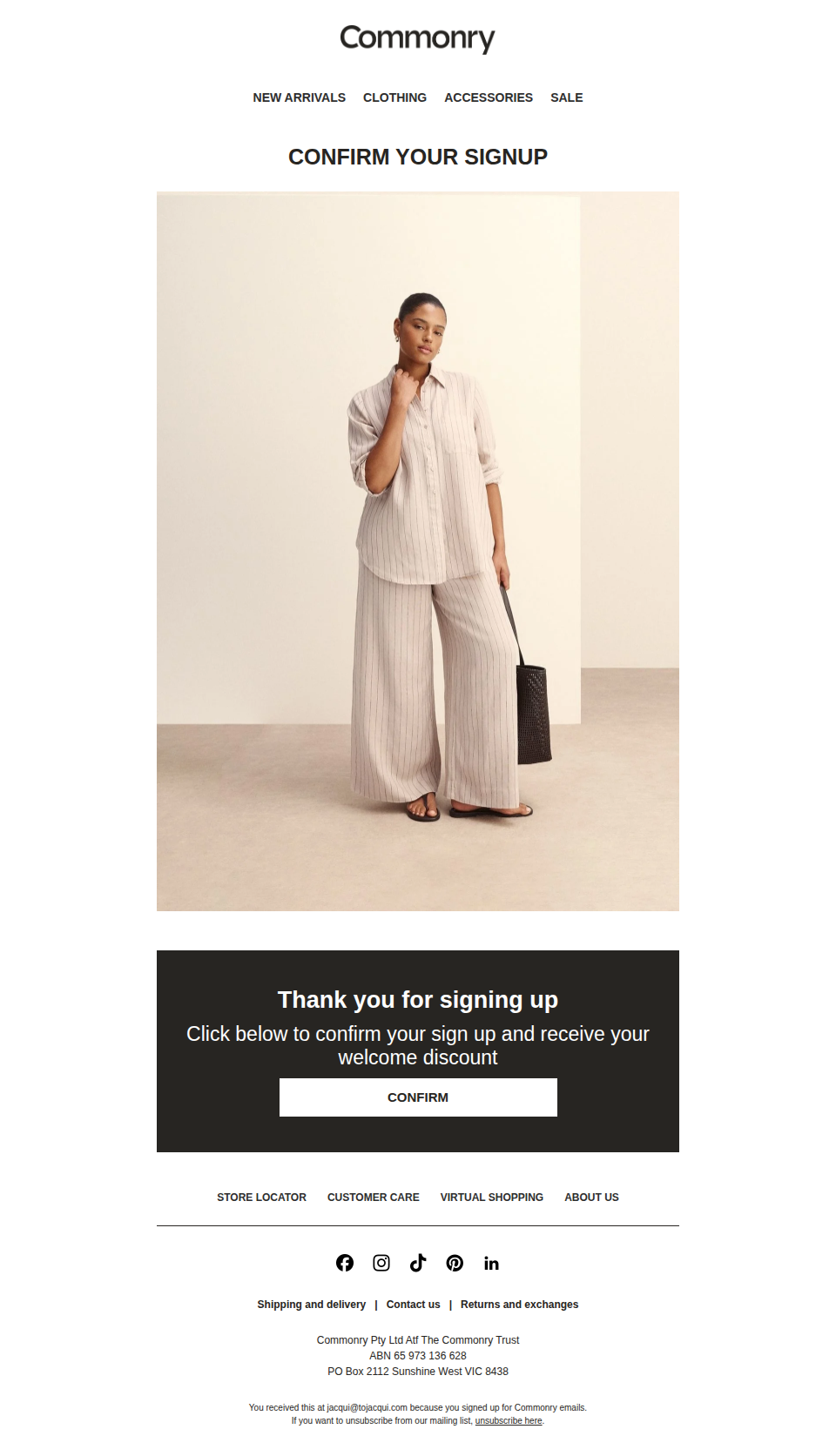 Don't forget: Confirm your signup