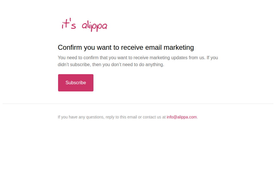 Confirm you want to receive email marketing