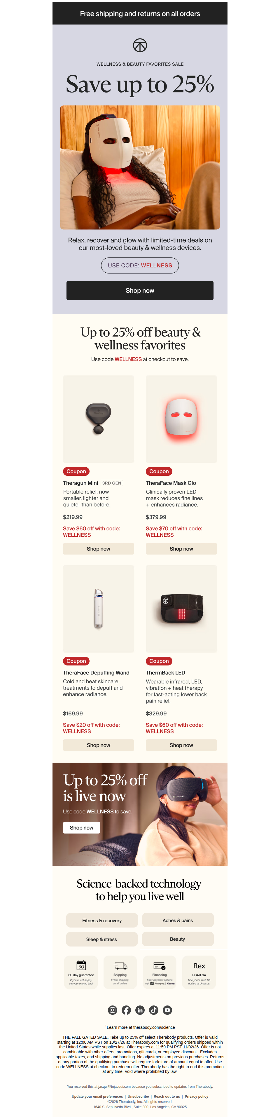 Up to 25% off beauty & wellness favorites