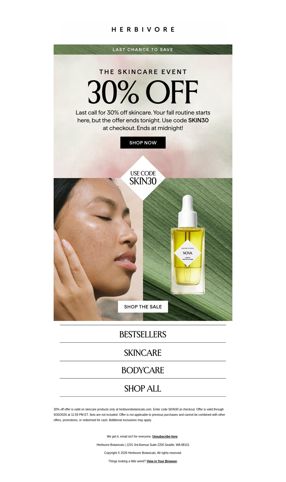 30% off: The Skincare Event ends tonight!