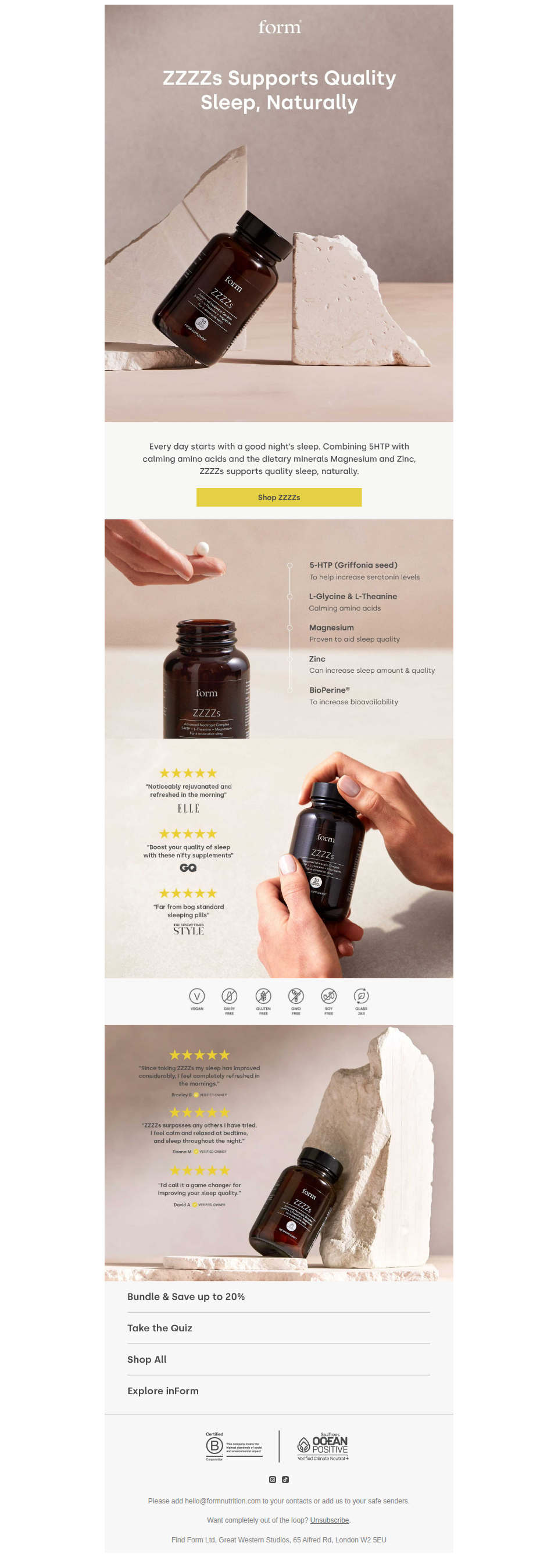 Form - ZZZZs Supports Quality Sleep, Naturally 😴