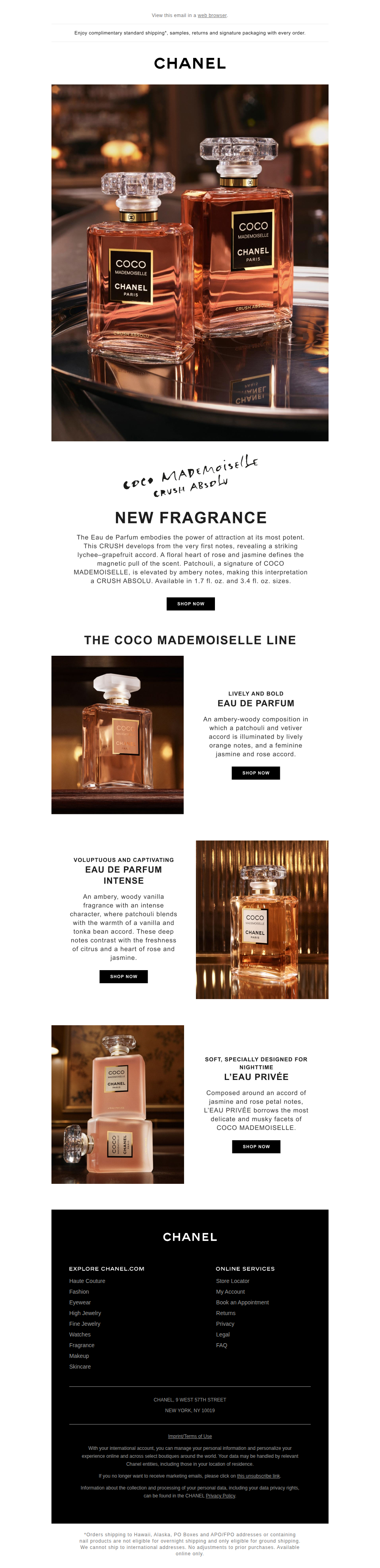 The fragrances in the COCO MADEMOISELLE line